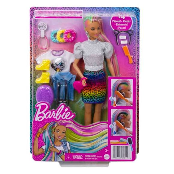 Barbie Leopard Rainbow Hair Brown Eyes NWT - Picture 3 of 10